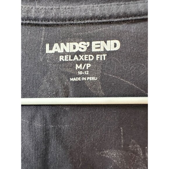 Lands End Womens Relaxed Fit V-Neck Floral Top PM Supima Cotton  Casual Comfy - Picture 2 of 8